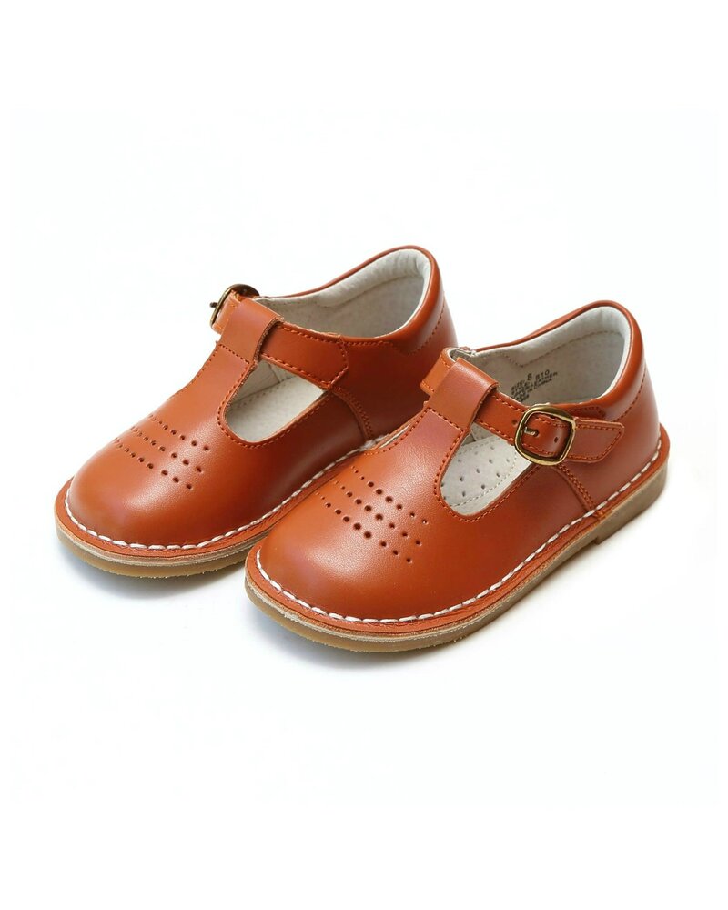 Cecile Perforated T-Strap MJ {Spicy Orange}