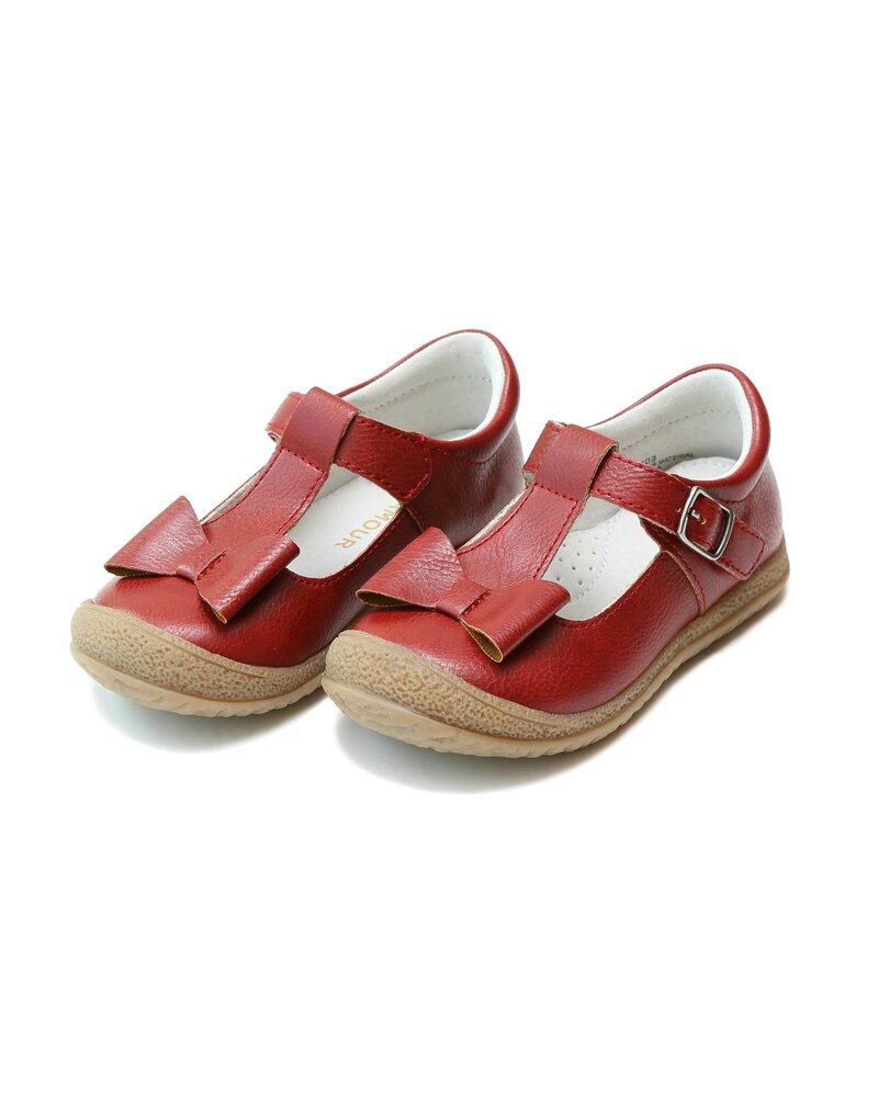 Emma Classic Bow T-Strap Red}