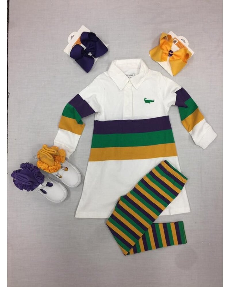 Me Me Mardi Gras Multi Stripe Leggings