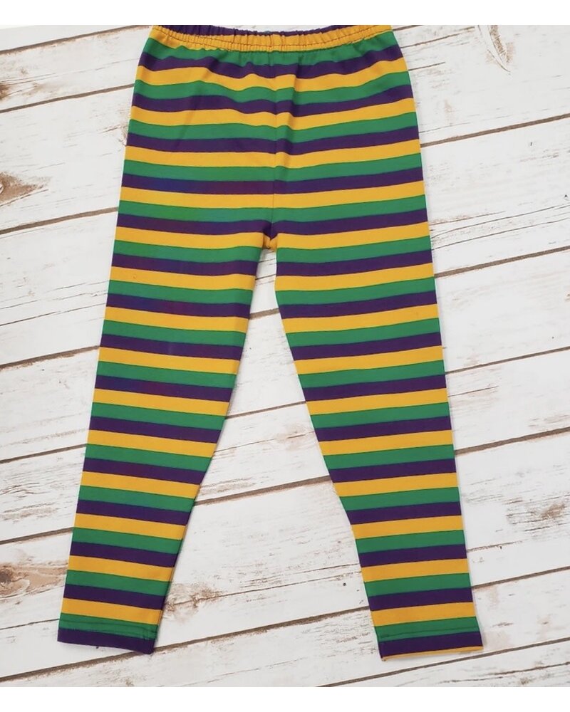 Me Me Mardi Gras Multi Stripe Leggings