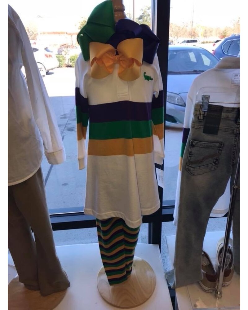 Me Me Mardi Gras Multi Stripe Leggings