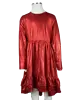 M.L. Kids FD0078 Shimmer Long Sleeve Dress {Red} Tween