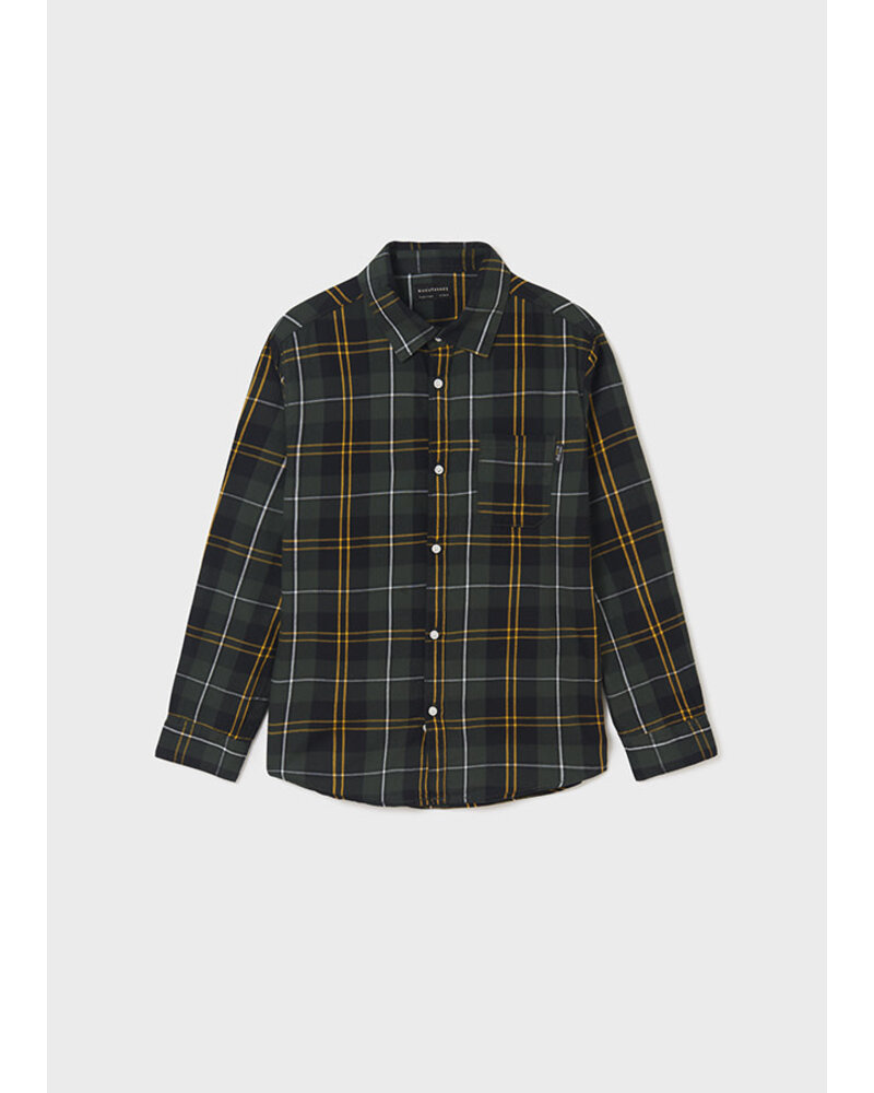 Mayoral Plaid Long Sleeve {Pine/Yellow}