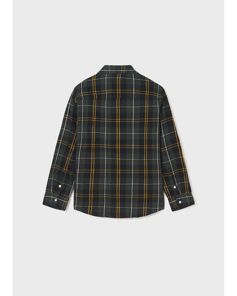 Mayoral Plaid Long Sleeve {Pine/Yellow}