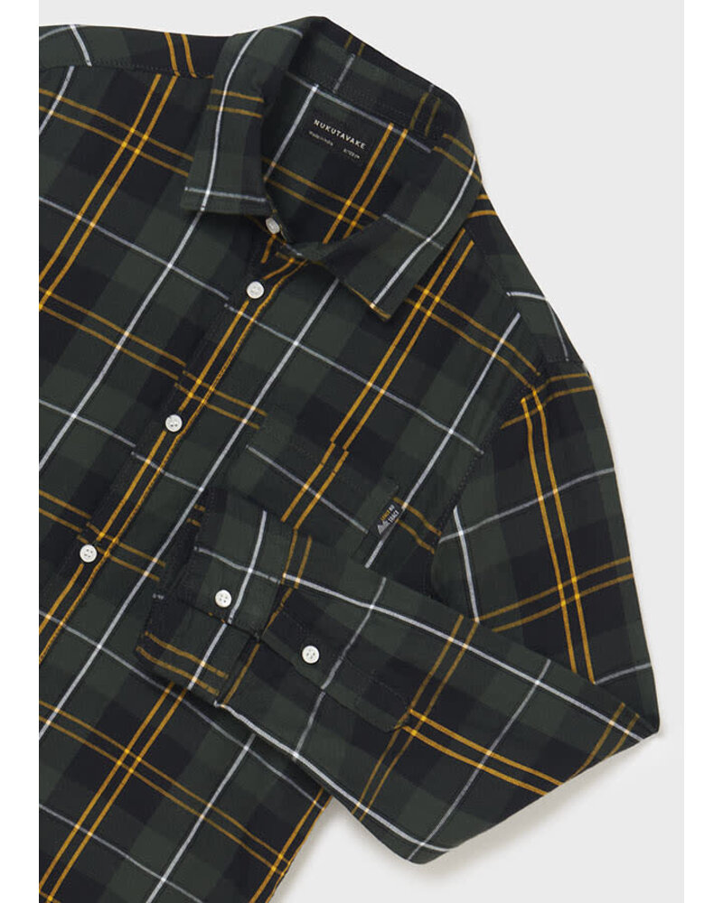 Mayoral Plaid Long Sleeve {Pine/Yellow}