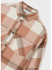 Mayoral Checked Overshirt w/ Suede Pant Set {Rose}