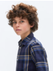 Mayoral Plaid Shirt {Nvy/Tan/Ryl} Tween