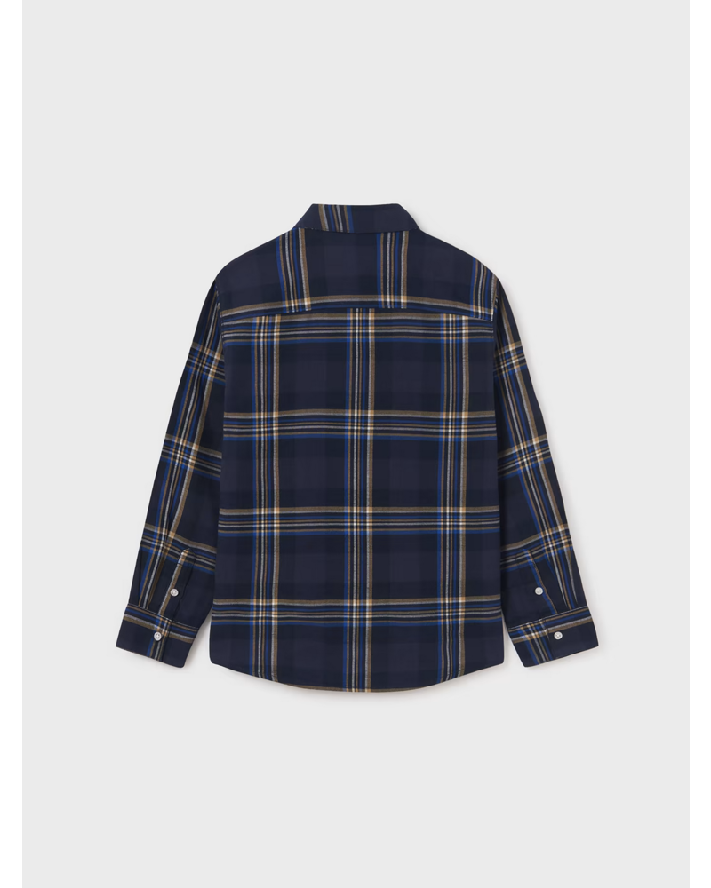 Mayoral Plaid Shirt {Nvy/Tan/Ryl} Tween
