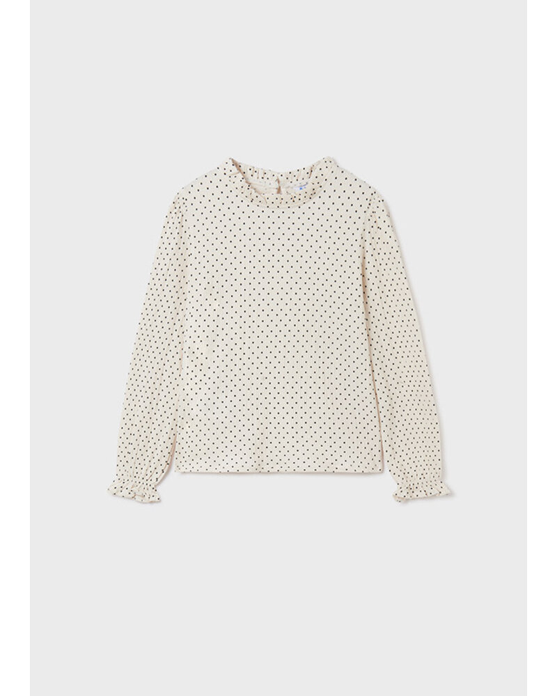 Mayoral Printed Stitch Blouse {Chickpea}