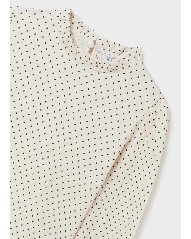 Mayoral Printed Stitch Blouse {Chickpea}