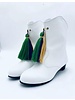 Blended Spirits Mardi Gras Boots {White w/ Tassel}