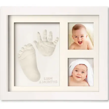 KeaBabies Baby Handprint, Footprint Keepsake Frame {Alpine White}