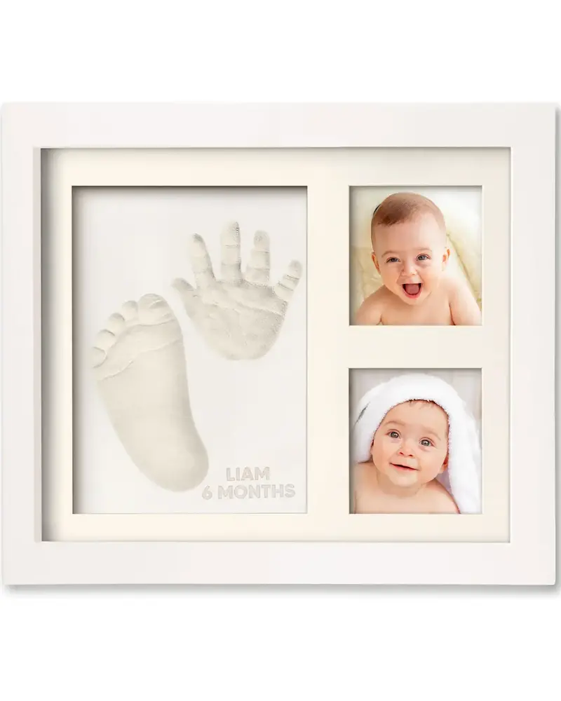 KeaBabies Baby Handprint, Footprint Keepsake Frame {Alpine White}