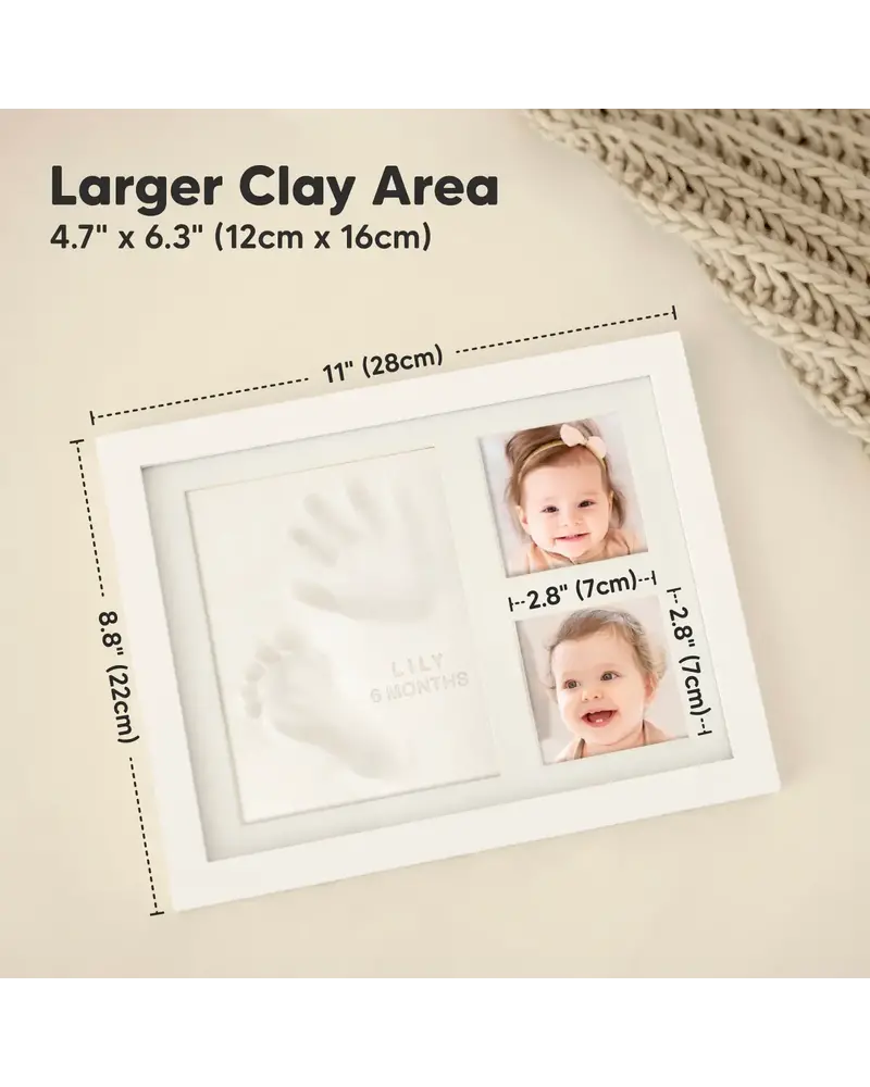 KeaBabies Baby Handprint, Footprint Keepsake Frame {Alpine White}