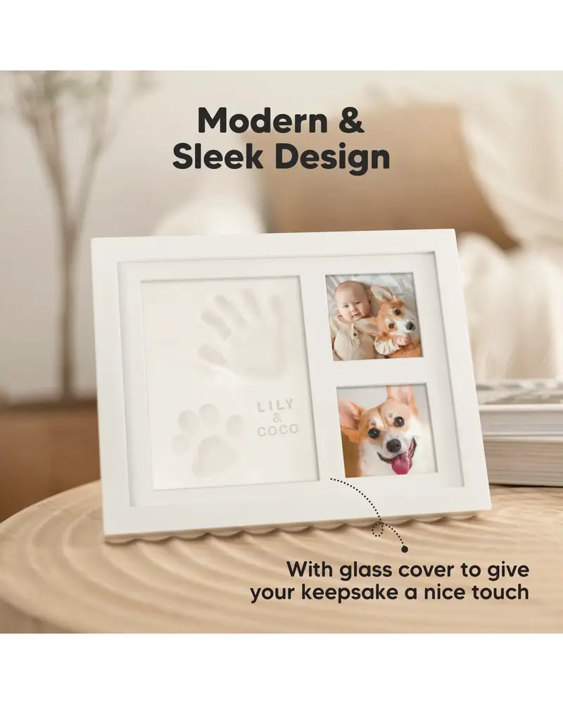 KeaBabies Baby Handprint, Footprint Keepsake Frame {Alpine White}