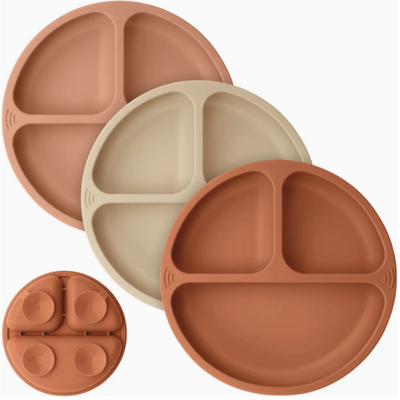 KeaBabies 3-Pack Prep Suction Plates