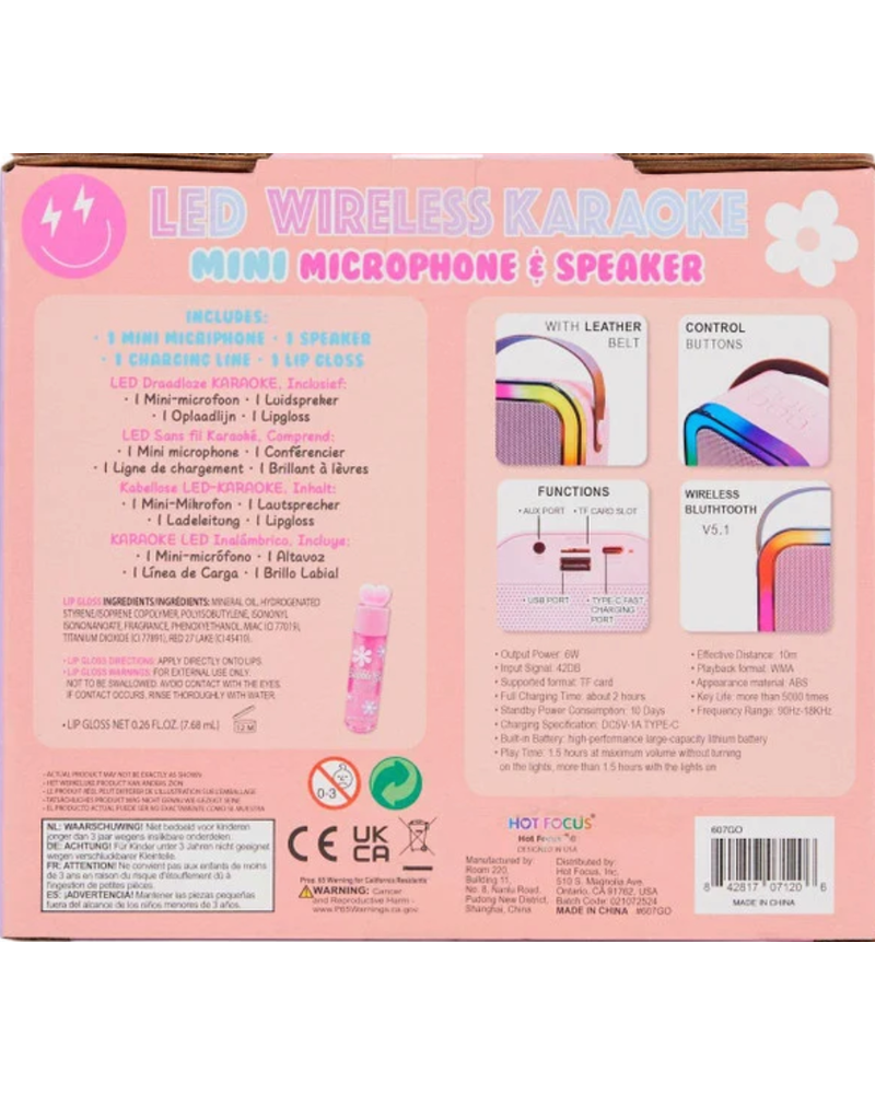 Hot Focus Inc. LED Wireless Karaoke Mini Microphone & Speaker {Good Day}