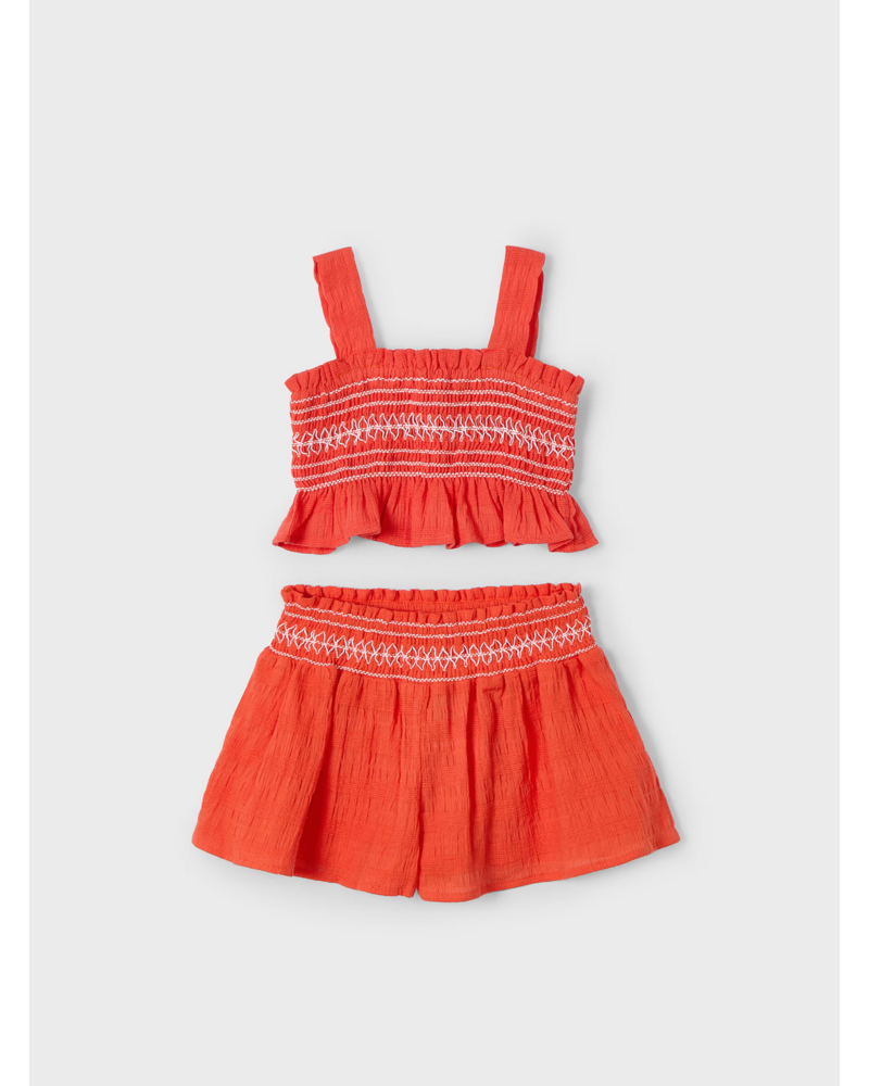 Mayoral Smocked Short Set {Paprika}