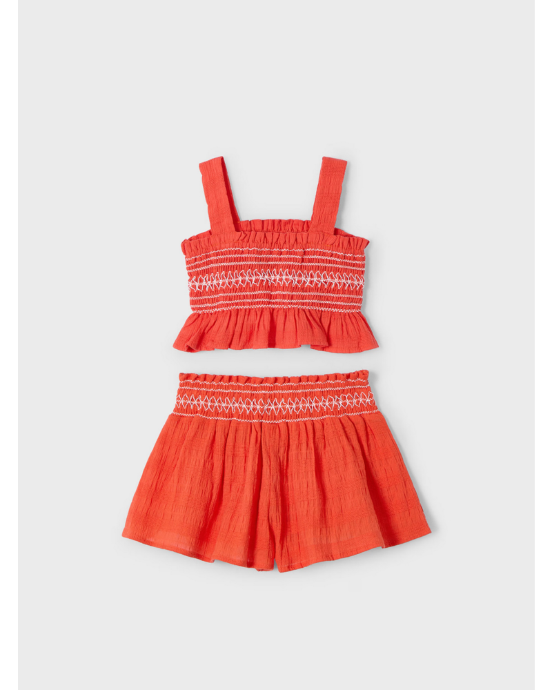 Mayoral Smocked Short Set {Paprika}
