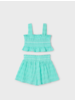 Mayoral Smocked Short Set {Aqua}