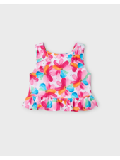 Mayoral Floral Short Set {Magenta}