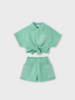Mayoral Eyelet Short Set {Mint}