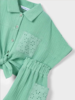 Mayoral Eyelet Short Set {Mint}