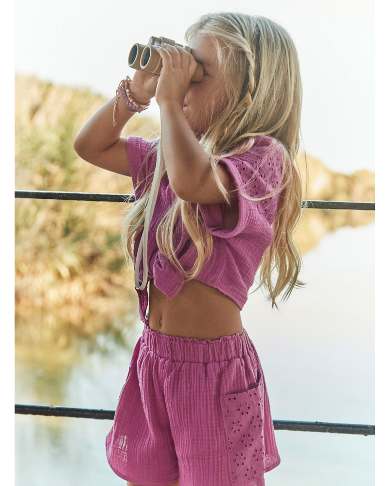 Mayoral Eyelet Short Set {Blush}
