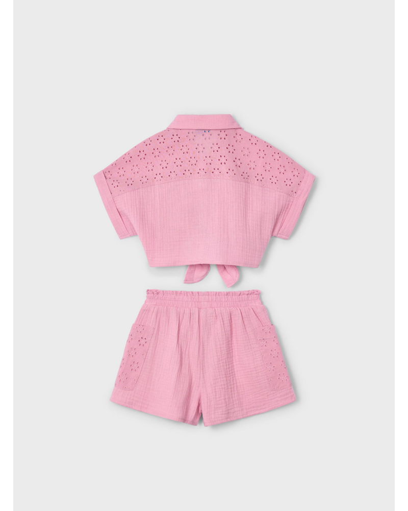 Mayoral Eyelet Short Set {Blush}