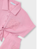 Mayoral Eyelet Short Set {Blush}