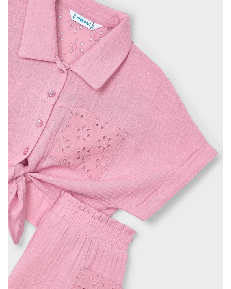 Mayoral Eyelet Short Set {Blush}