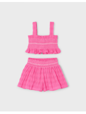Mayoral Smocked Short Set {Hot Pink}