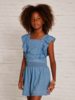 Mayoral Ruffle Top Short Set {Denim}