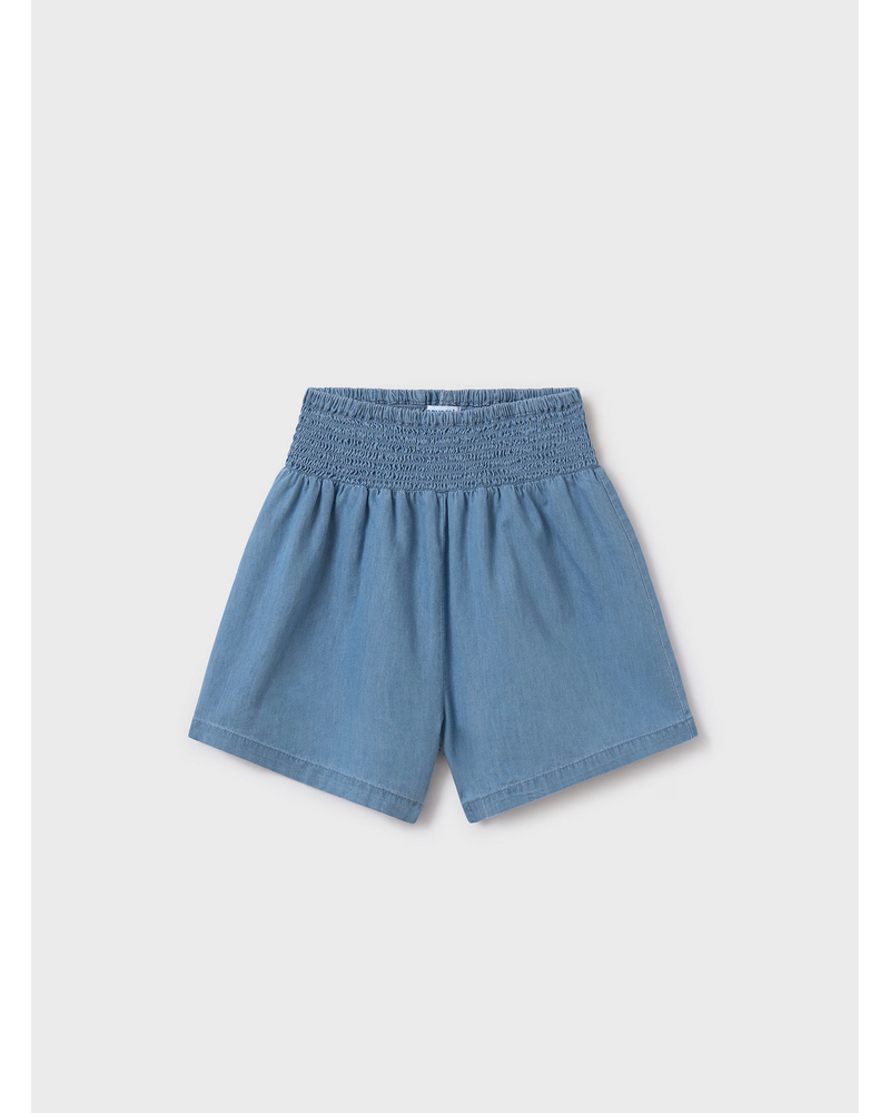 Mayoral Ruffle Top Short Set {Denim}