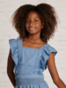 Mayoral Ruffle Top Short Set {Denim}