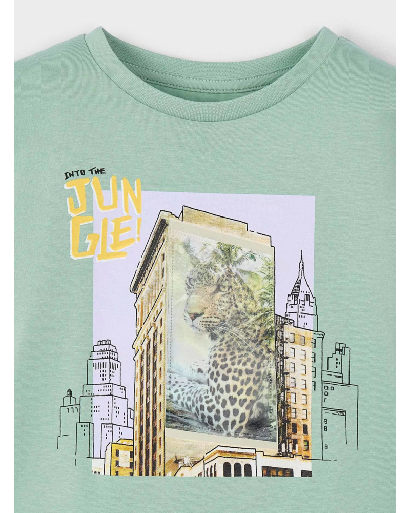 Mayoral Into the Jungle Leopard Short Set {Bayleaf/Sand}