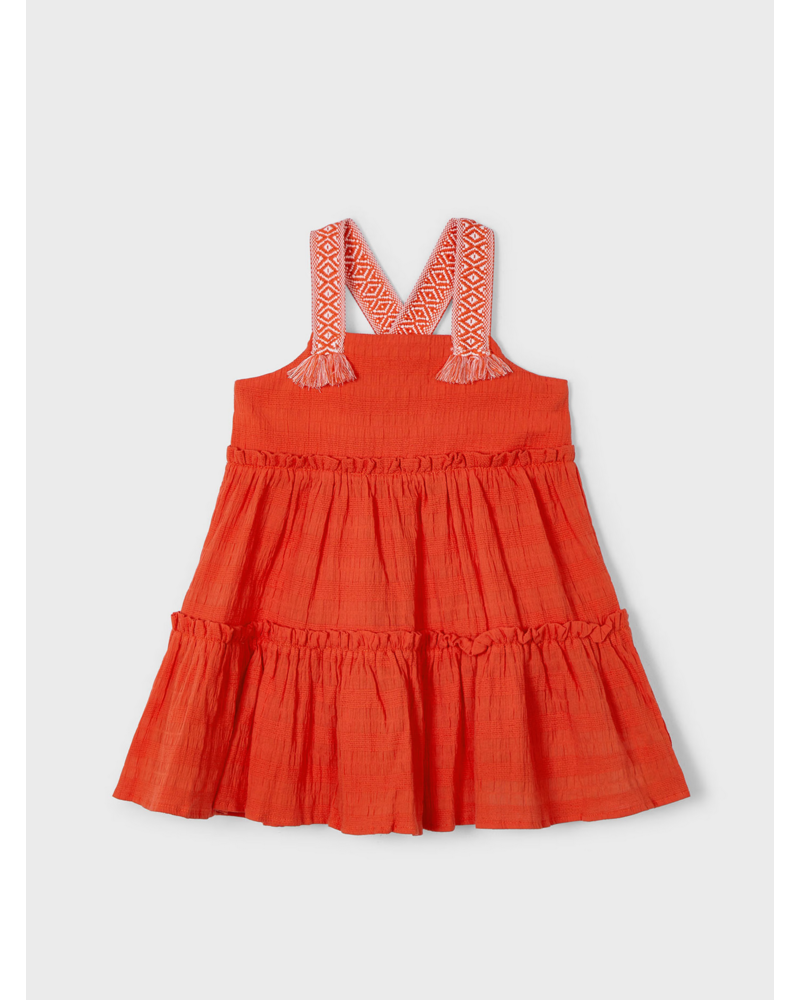 Mayoral Applique Strap Tiered Dress {Paprika}