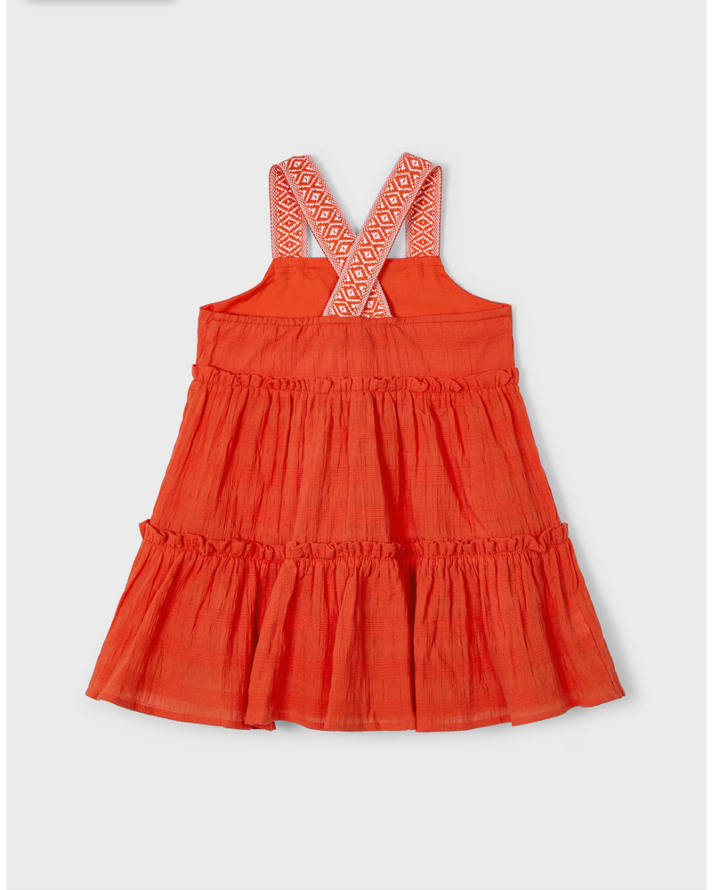 Mayoral Applique Strap Tiered Dress {Paprika}