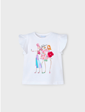 Mayoral Girlfriends Floral T-Shirt {White}