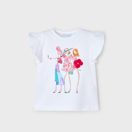 Mayoral Girlfriends Floral T-Shirt {White}