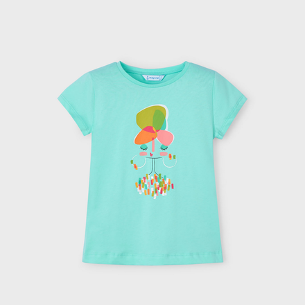 Mayoral Poised Girl T-Shirt {Aqua}
