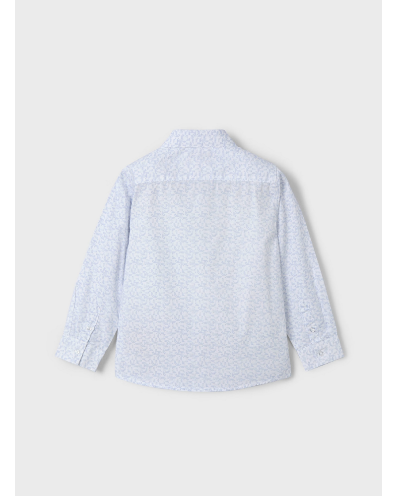 Mayoral Pattern Shirt w/ Twill Pants {Light Blue/Royal}
