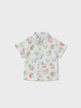 Mayoral Tropical Van Shirt w/ Short Set {White/Lt. Blue}