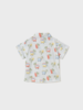 Mayoral Tropical Van Shirt w/ Short Set {White/Lt. Blue}