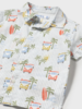 Mayoral Tropical Van Shirt w/ Short Set {White/Lt. Blue}