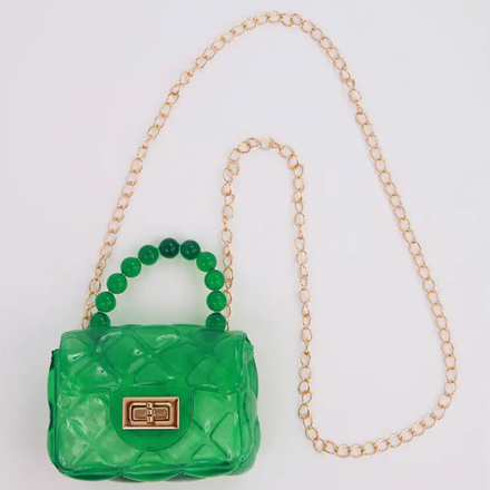Sparkle Sisters Clear Jelly Purse {Green}