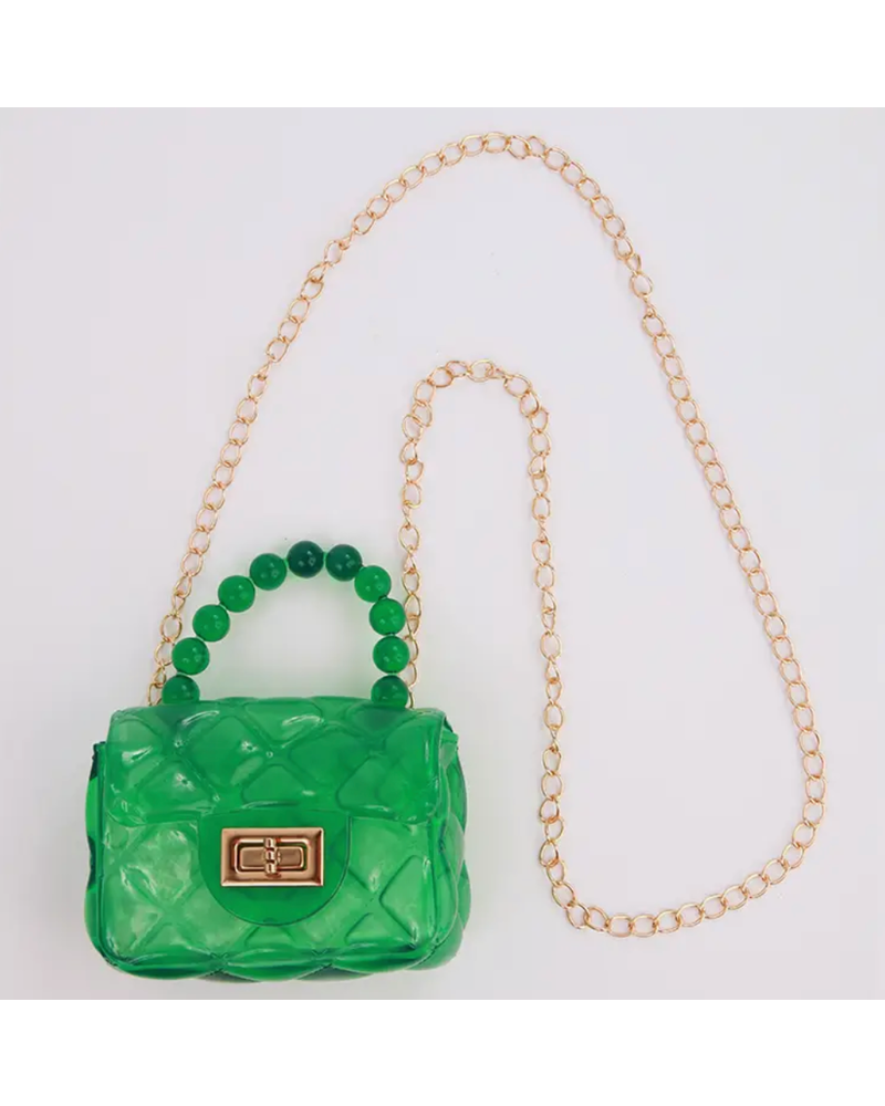 Sparkle Sisters Clear Jelly Purse {Green}