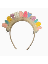 Sparkle Sisters Birthday Girl Headband {Gold}