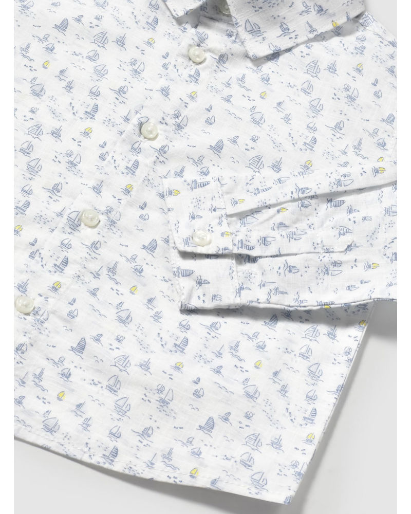 Mayoral Sailboat Shirt w/ Short Set {White/Royal}