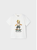 Mayoral Skateboard Shirt w/ Swim Trunk Set {White/Graphite}